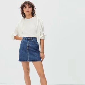 Everlane The Way-High Jean Skirt in Blue Denim, Size 27, EUC